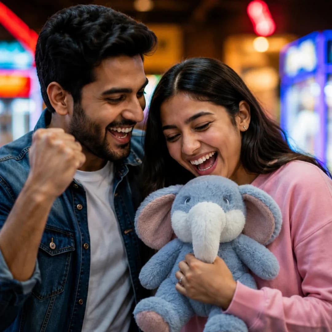 Players at a Joyoko claw machine